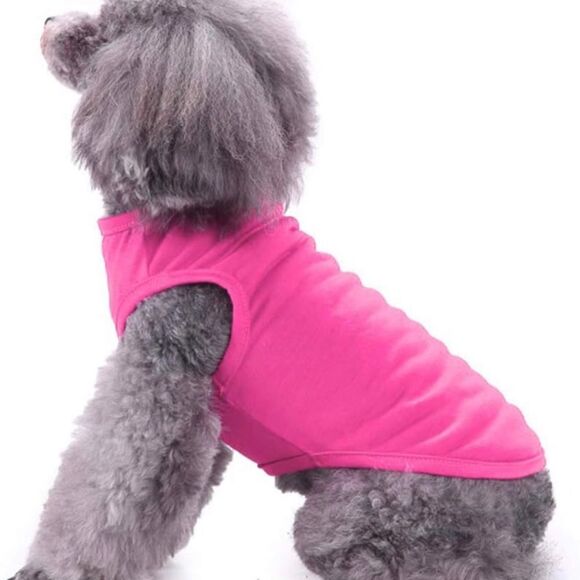 Chol & Vivi Dog Clothes T-Shirt Vest Soft and Thin 2pcs Blank Pink (335) - Picture 3 of 6